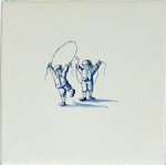 Ryan's witjes, spelende kinderen 13x13cm.  27,95 (Handbeschilderd) Er zijn 6 verschillende kinderspelen 