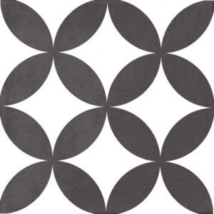 Lot 1: 8m² Keramische patroontegel Fleur Noir