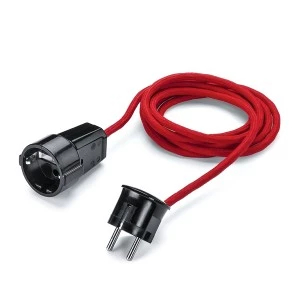 Verlengkabel duroplast zwart / rood (100857)